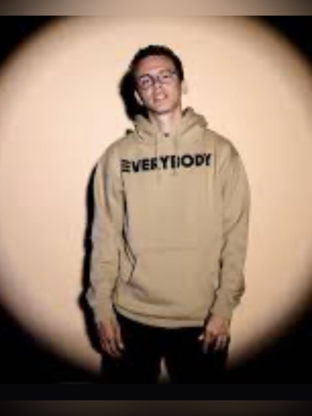Official Logic “Everybody” album merchandise hoodie, tan & black, size Medium* - Picture 2 of 9